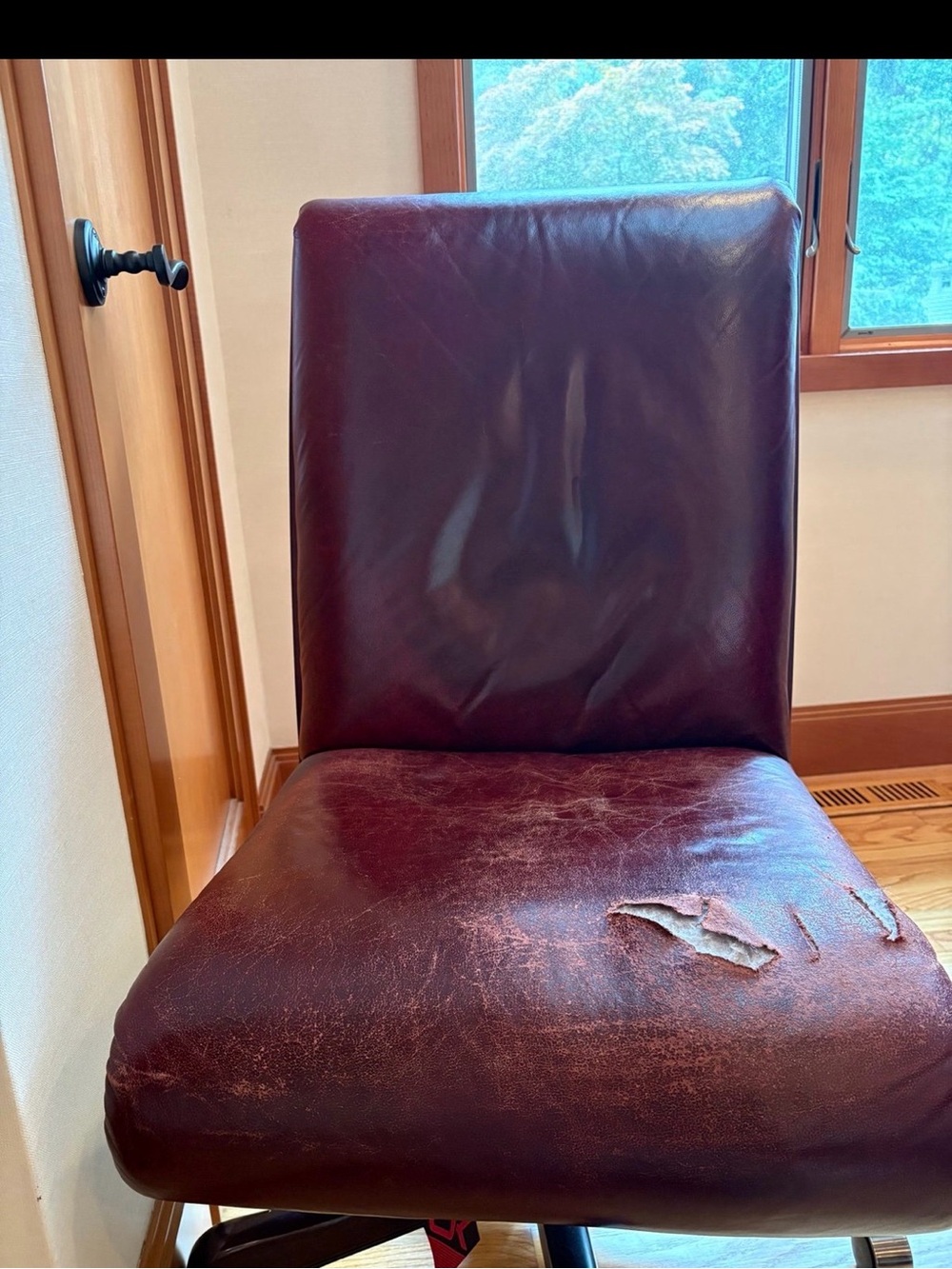 Burgundy Collier-Keyworth leather chair